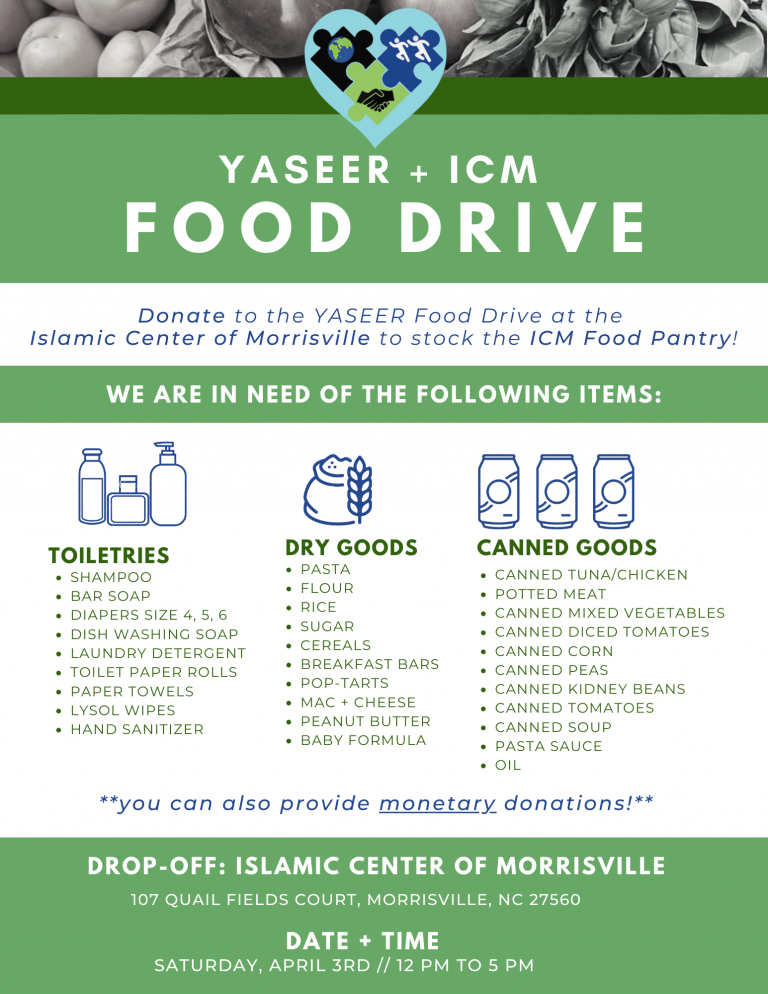 ICM Food Pantry Donation Drive Islamic Center of Morrisville